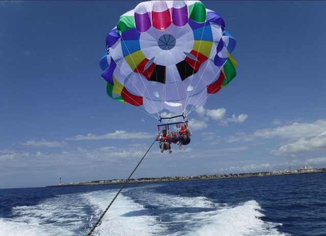  Family moment in parasailing 